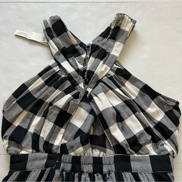 NWT Anthropologie Verb Embroidered Gingham Plaid Halter Maxi Dress SZ Large - Picture 9 of 16